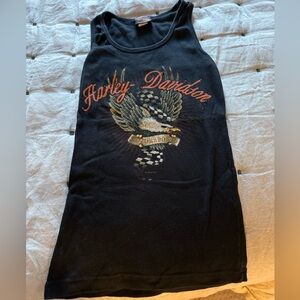 Harley Davidson authentic tank size L Crystal bling Swarvoski black orange